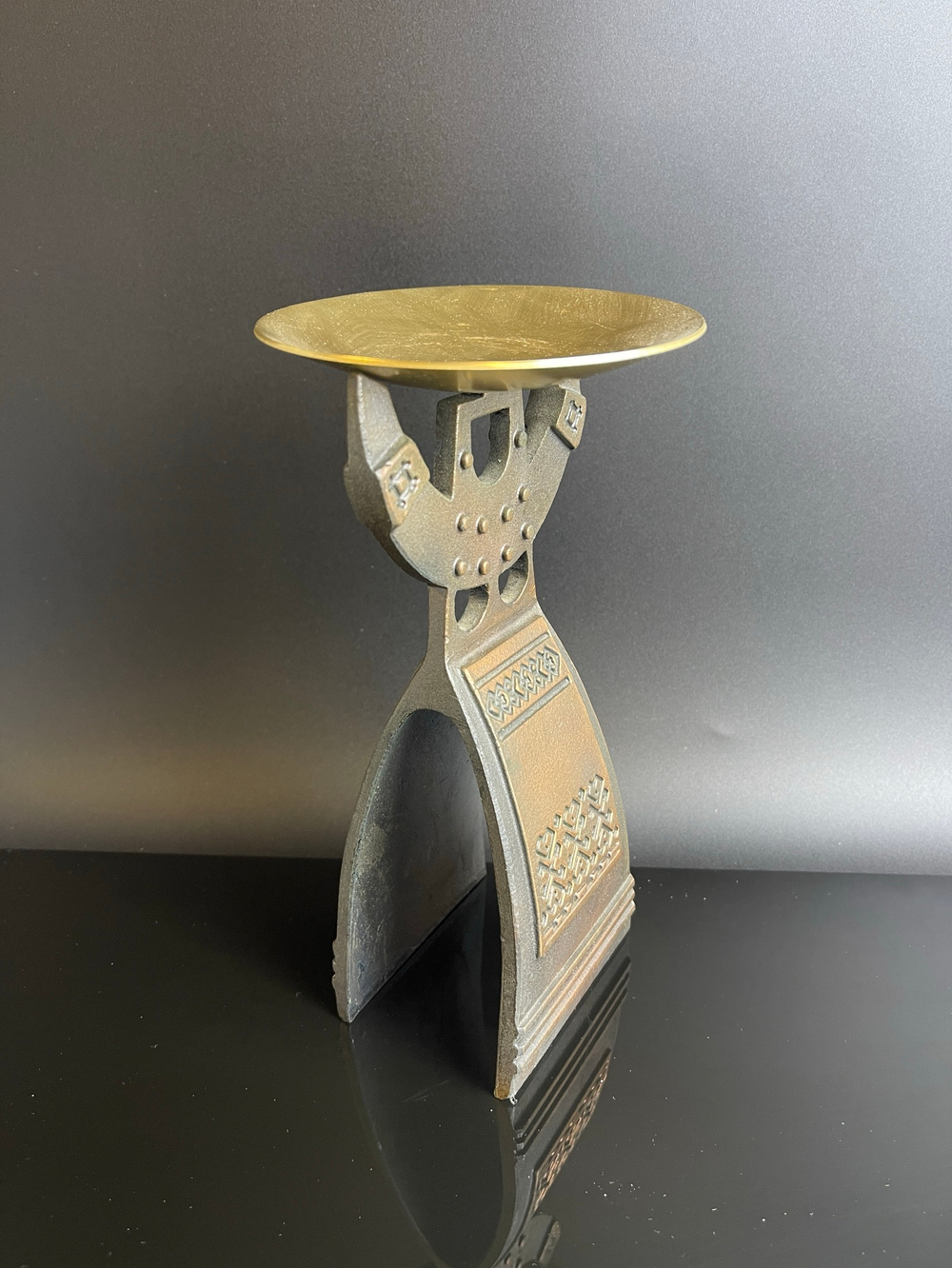 Подсвечник Легенды Гыдыке, Сарапульский ЭГЗ, силумин, высота 19 см 1970 - е гг. СССР