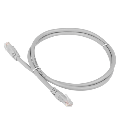 Патч-корд TWT UTP кат.6, с заливными колпачками, 5.0 м, серый