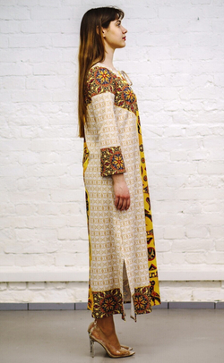 Платье "Райские птицы", по мотивам изображений птиц на золотых колтах, 12 век