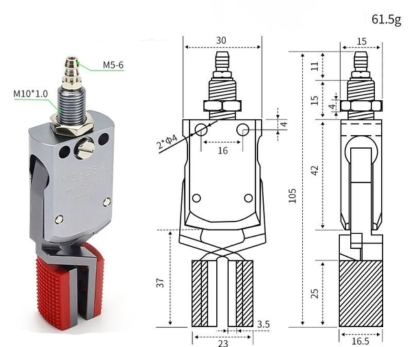 Mini-nc-25a (internal support range: 23-45mm) external teeth without detection