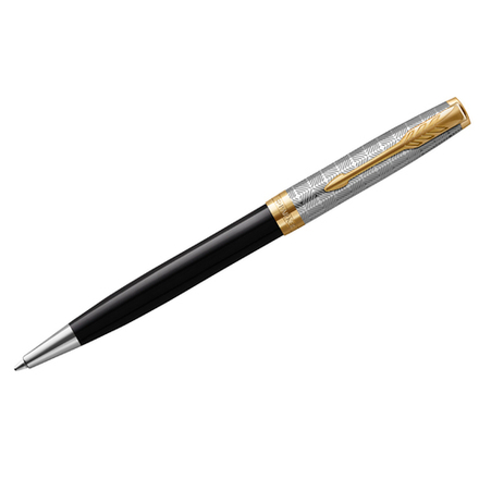 Parker Sonnet Premium - Metal Black GT, шариковая ручка, M