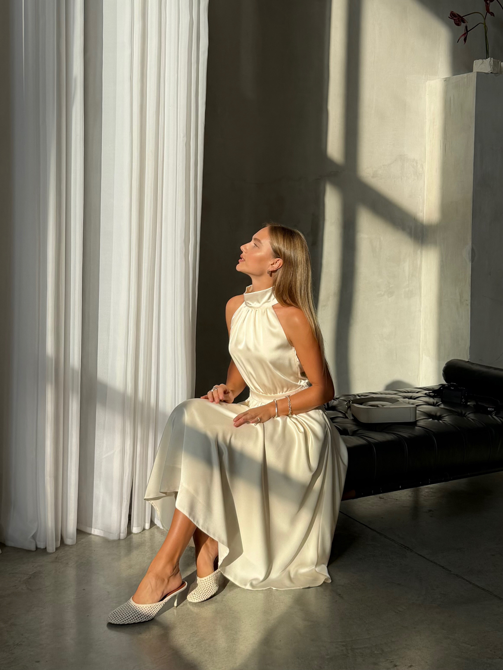 Платье Полли миди молочное