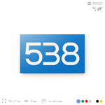 Номер на дверь 538, табличка на дверь для офиса, квартиры, кабинета, аудитории, склада, голубая 120х70 мм, Айдентика Технолоджи