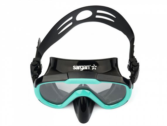 Набор маска+трубка в сумке Sargan Дайва-С черный/бирюзовый
