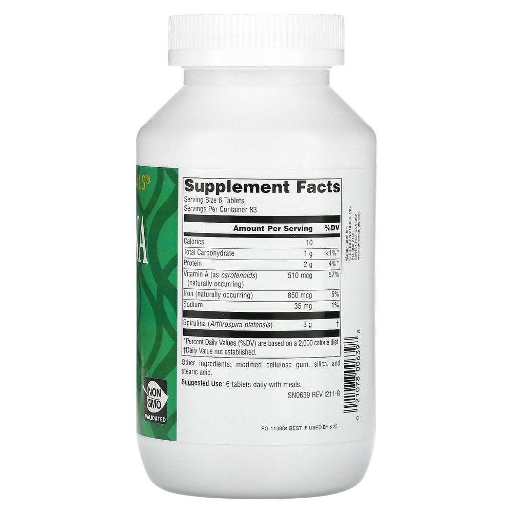 Source Naturals, спирулина, 500 таблеток