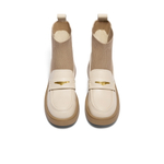 BELLE Ankle Boots 4cm Women"s Ecru Black