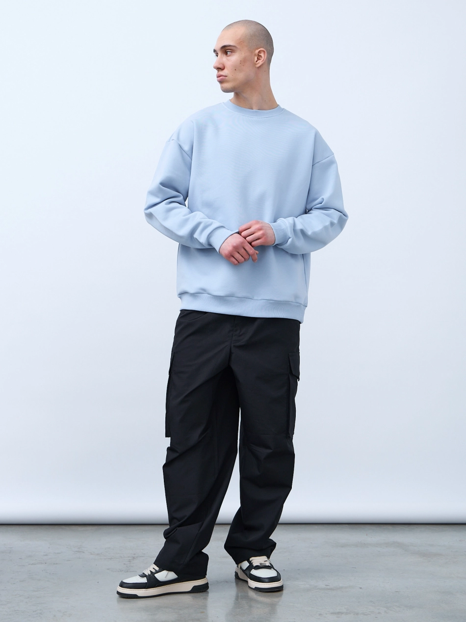 Свитшот оверсайз с начесом (голубой)
