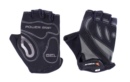 Перчатки TRIX муж., XL, коротк. пальцы, гелев. вставки, лайкра, искусств. замша, велюр, антискольз., с петелькой, серо-черн.