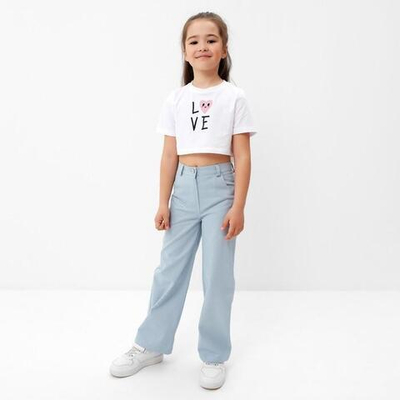 Джинсы для девочек р.110-116, голубой 9625395 (KAFTAN)