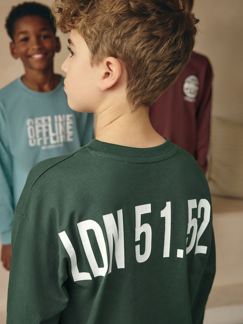 Пижама для мальчика Next K99-112, 3 шт., Бордовый, Зеленый, Голубой