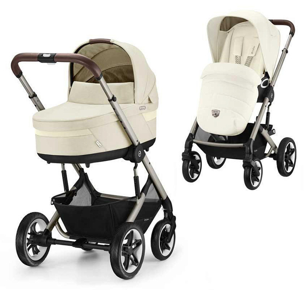 Коляска Cybex Talos S Lux TPE complete Cloud G Lava Grey 3 в 1 Seashell Beige с дождевиками