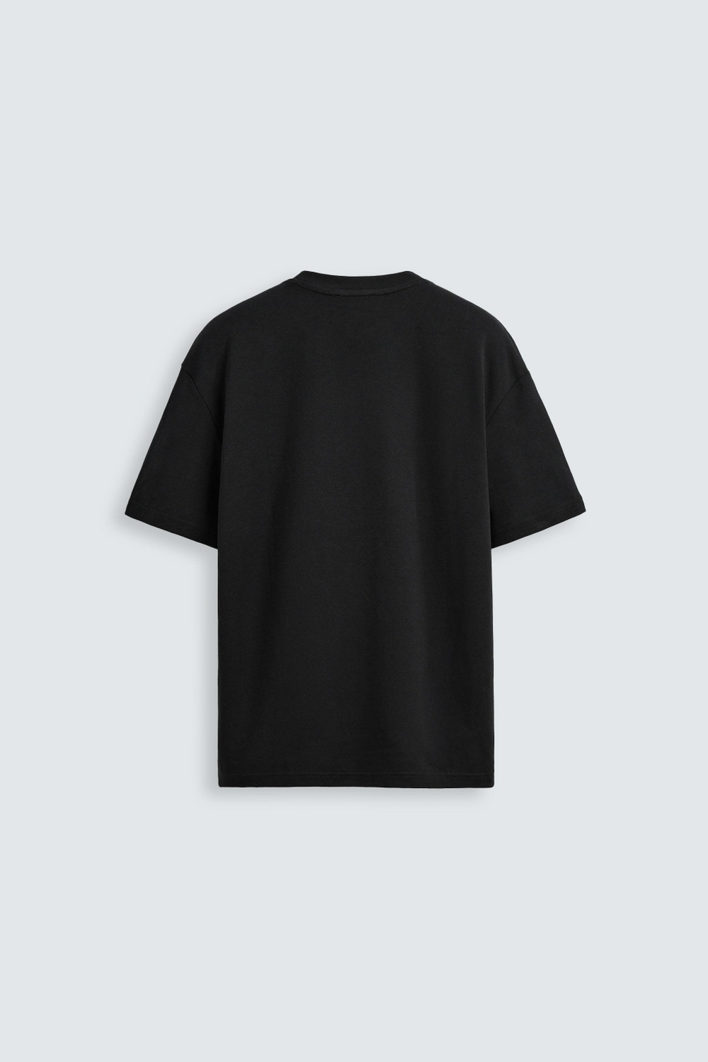 ZARA ФУТБОЛКА RELAXED FIT INTERLOCK, ЧЕРНЫЙ
