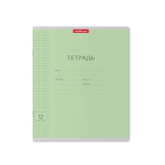Тетрадь 12л., крупная клетка, Erich Krause, скрепка, блок офсет, мелованный картон "Классика Visio ", зеленая
