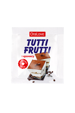 Съедобная гель-смазка TUTTI-FRUTTI для орального секса со вкусом тирамису 4г по 20 шт в упаковке