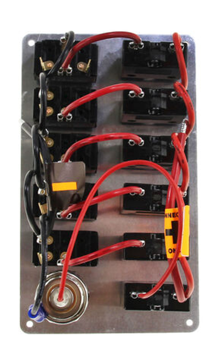 Панель бортового питания 5 переключателей, автоматы, прикуриватель