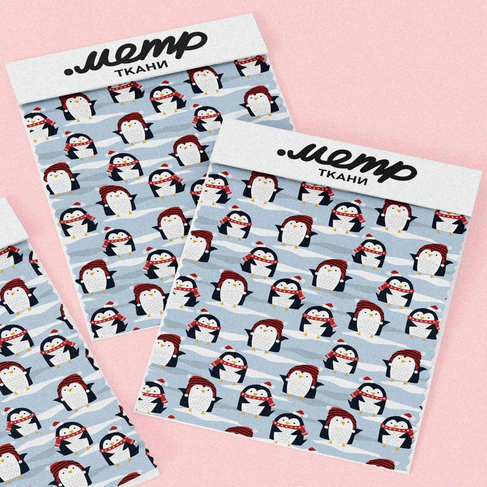 Ткань оксфорд 600 маленькие пингвины