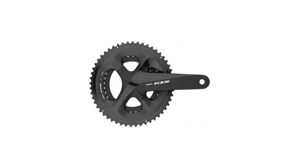 Система Shimano 105, FC-R7000, 52/36T, 2x11 скоростей, 170мм, интегрированный вал, черная OEM