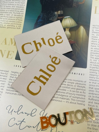 Бирка Клоэ (Хло) бежевая большая 70х50 мм