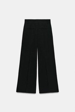 ZARA БРЮКИ ПРЯМОГО КРОЯ СО СТРЕЛКАМИ — ZW COLLECTION, ЧЕРНЫЙ