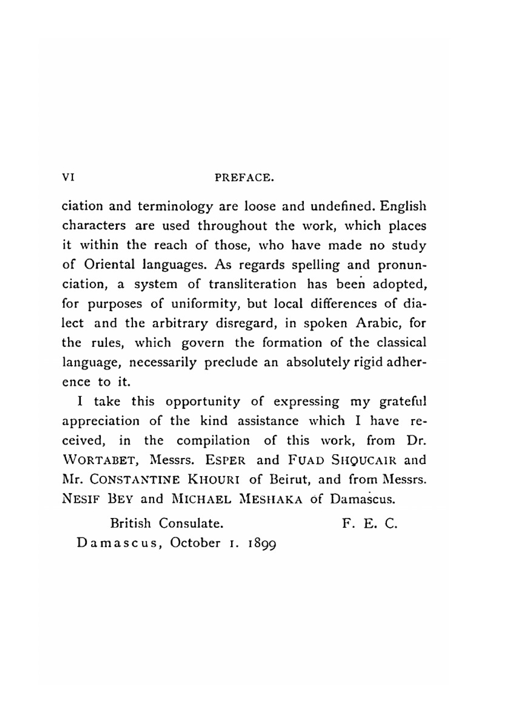 Arabic manual, a colloquial handbook in the Syrian dialect for the use of visitors to Syria and Palestine, containing a simplified grammar, a comprehensive  English and Arabic vocabulary and dialogues | F.E. Crow