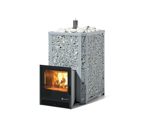 Печь для бани Ялта 35/2024 хохлома серый 430 нерж