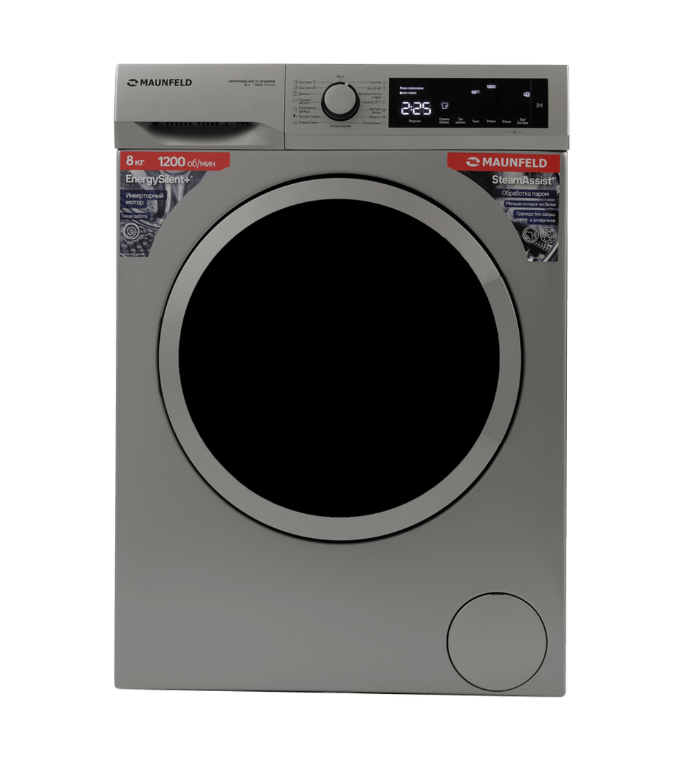 Стиральная машина с инвертором и паром MAUNFELD MFWM128SL400 ST INVERTER