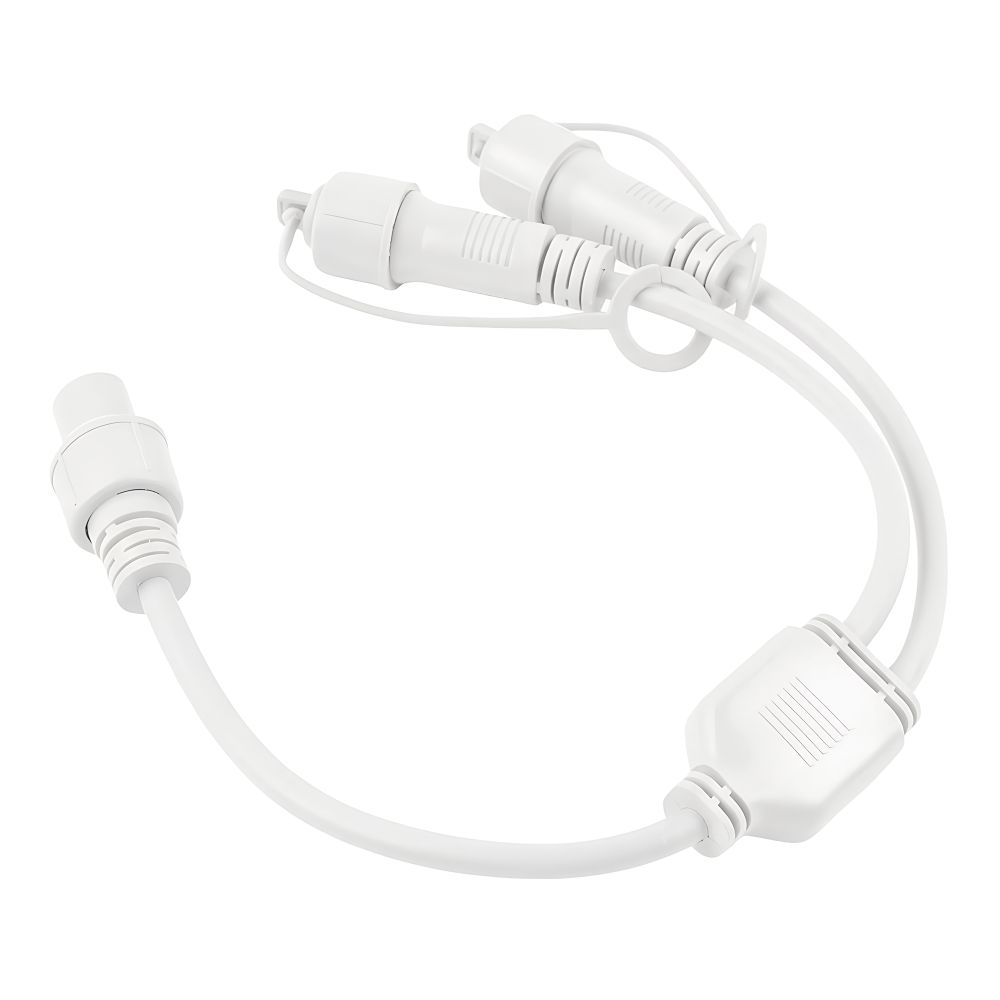 UCX-F90 S2-0.4M-WH Провод-разветвитель для гирлянд серии F90PRO. 0.4м. 2 выхода. Статика-мерцание. IP67. Белый. ТМ Uniel