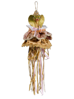 Елочная игрушка Змея 18х41см ChristmasDeLuxe лиловая с золотом