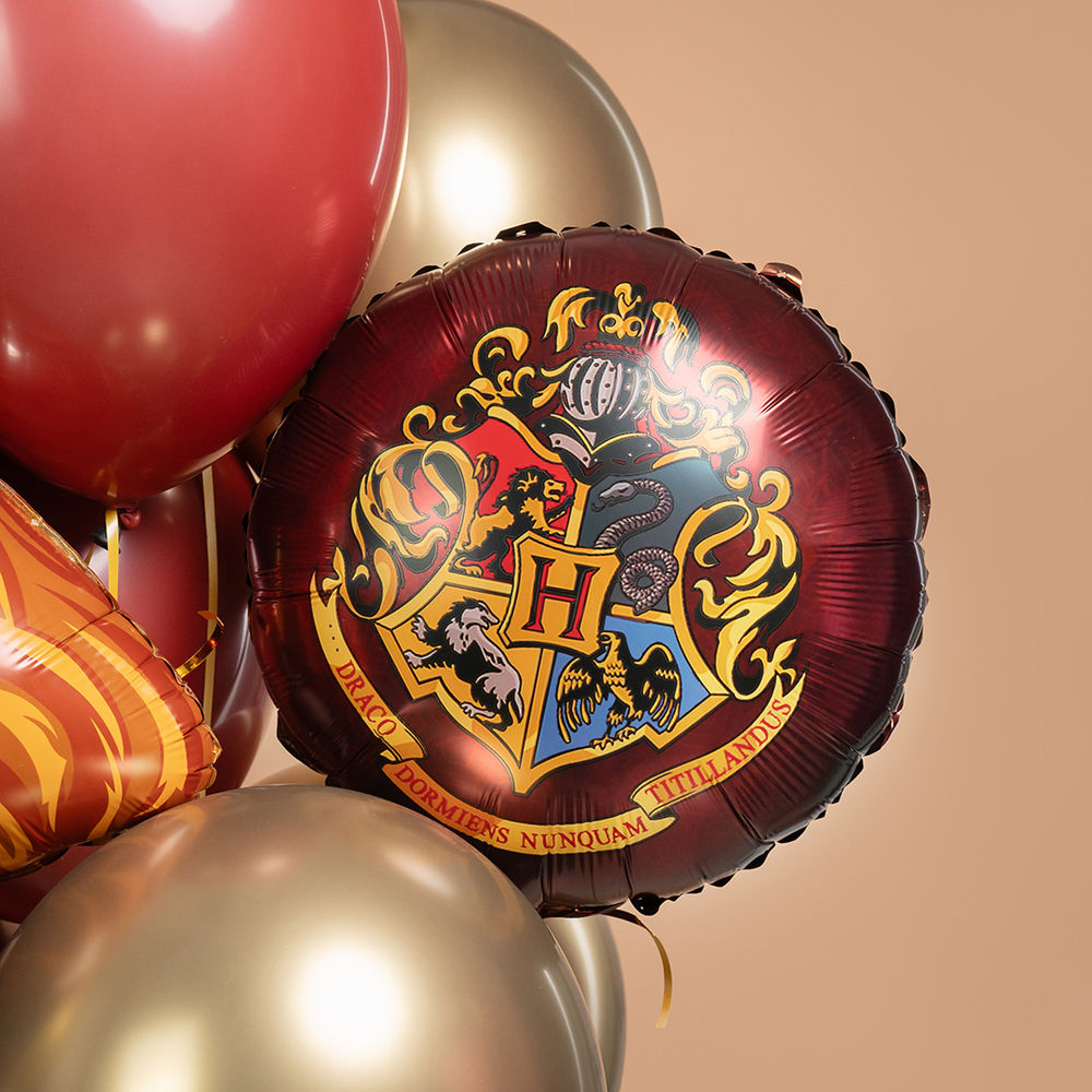 Фольгированный шар, круглый «Герб Хогвардса», в бордовом цвете, 46 см