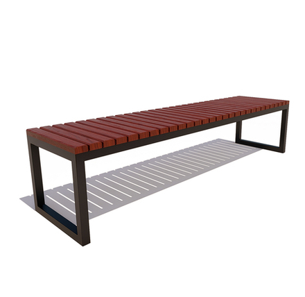 Банкетка стальная "Нео" лиственница 1,8м, махагон