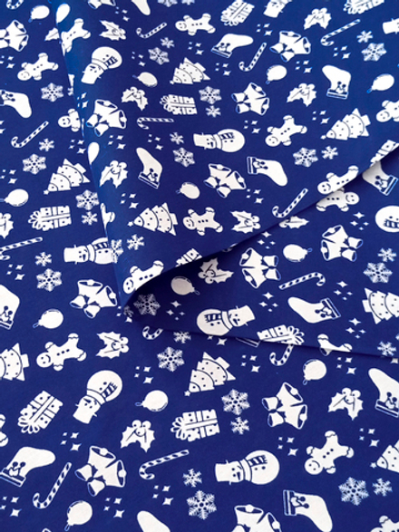 Ткань бязь плательная, рис. "Новогодний рисунок", ширина 150 см, арт. 581