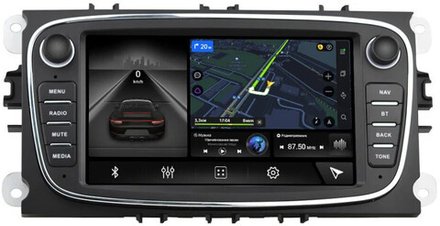 Магнитола для Ford (овал, чёрная) - Canbox H-Line Android 10, ТОП процессор,  SIM-слот