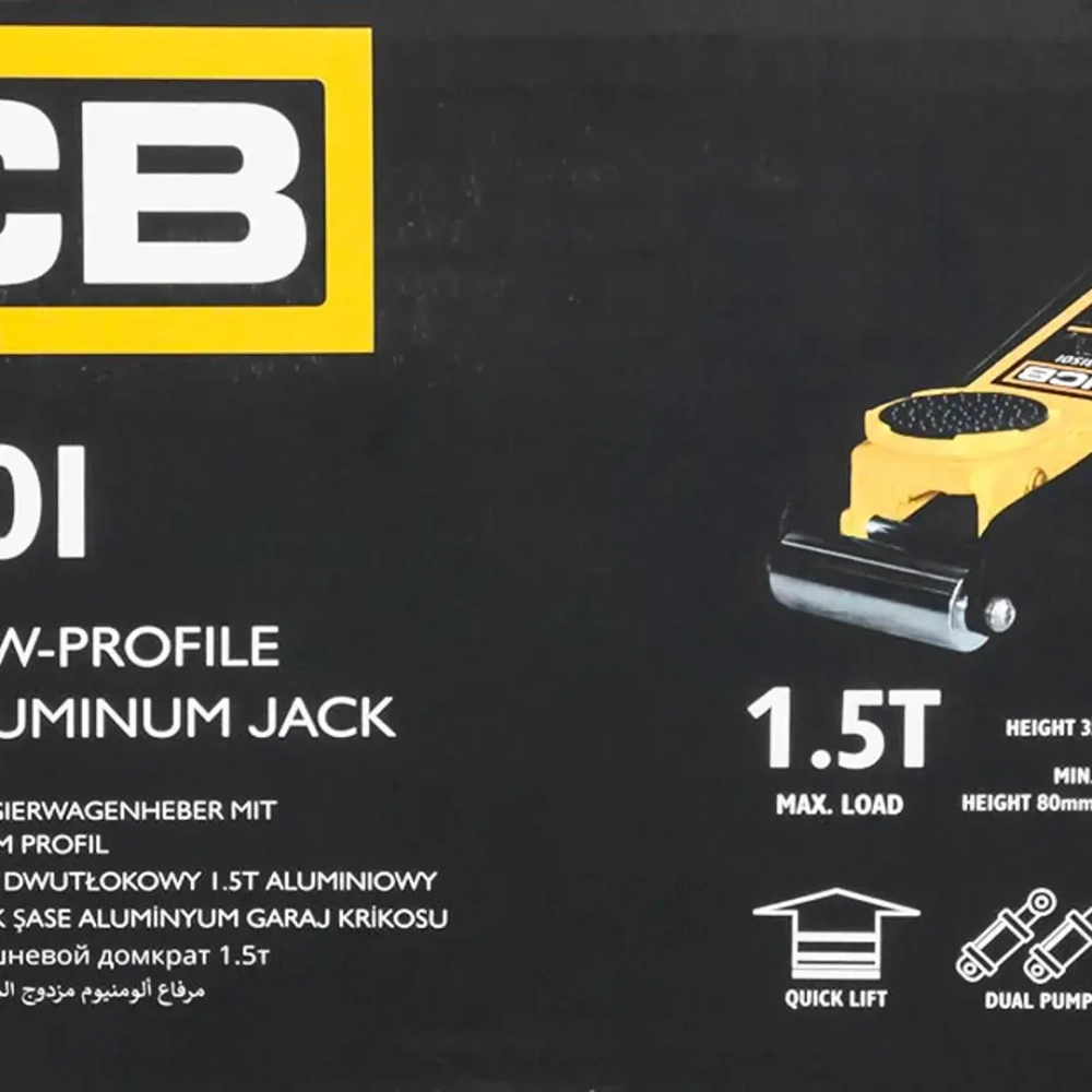 Домкрат подкатной гидравлический 1.5т (h min 80мм, h max 355мм) JCB JCB-TH31501