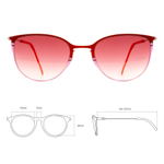 Красные солнцезащитные очки из титана с красными линзами. Модель 04