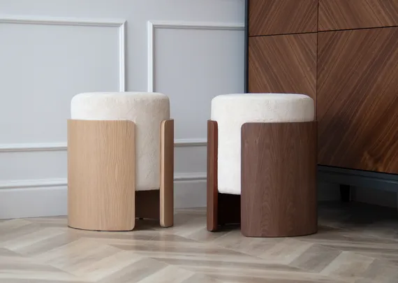 Пуф Lagom (молочный, орех)