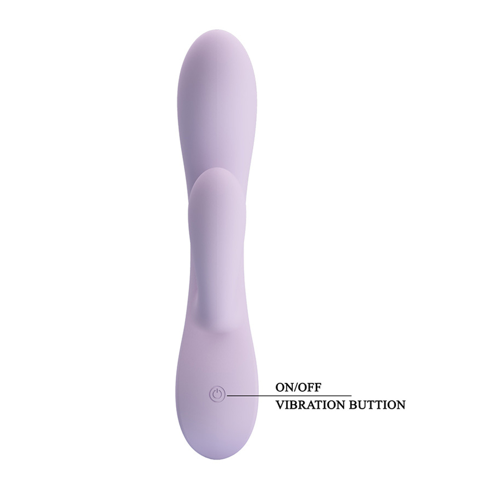 Лиловый гибкий вибратор-кролик 19см Pretty Love Rosolyn Rabbit Vibrator Violet BW-500055-2
