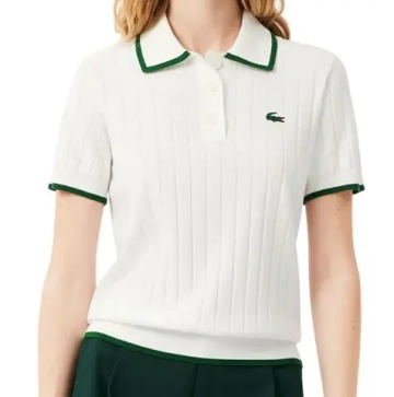Женское теннисное поло Lacoste Short Sleeved Collar Golf Sweater - flour/green