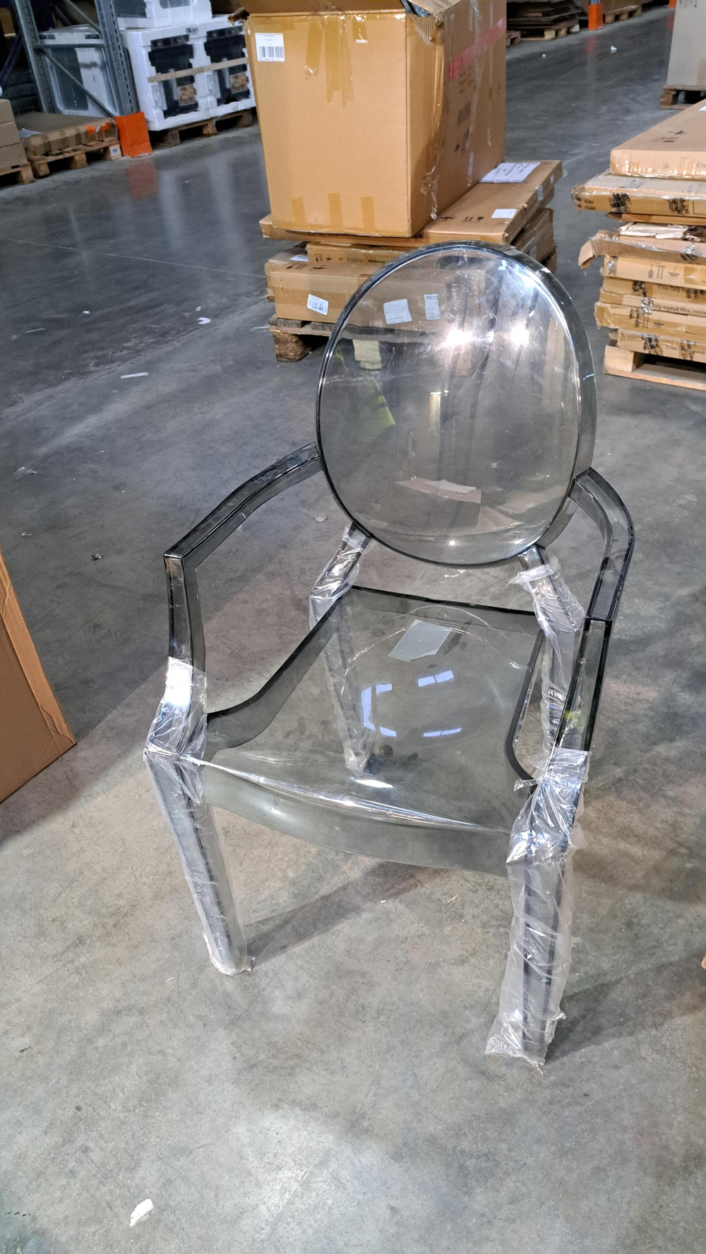 Стул Louis Ghost прозрачный серый FR 0037Y