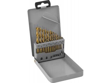 TDBS13 Набор спиральных сверл по металлу HSS TiN в металлическом кейсе, d1.5-6.5 мм, 13 предметов