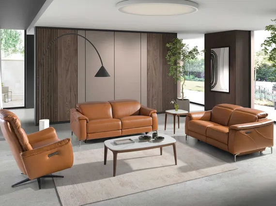 Овальный столик 2132/CT933 из керамики и ореха