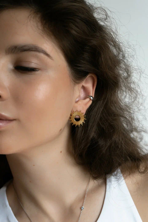 Серьги "Солнце" в золочении