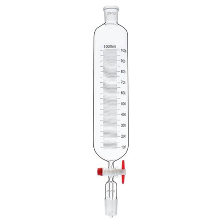 Воронка капельная цилиндрическая, 1000 мл, шлиф 29/32-29/32, с PTFE краном