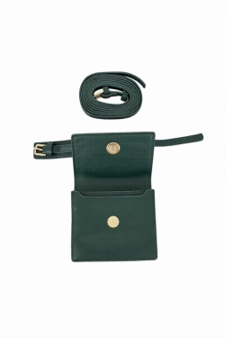 Кошелёк женский на запястье, на пояс из экокожи зелёный JACQUEMU