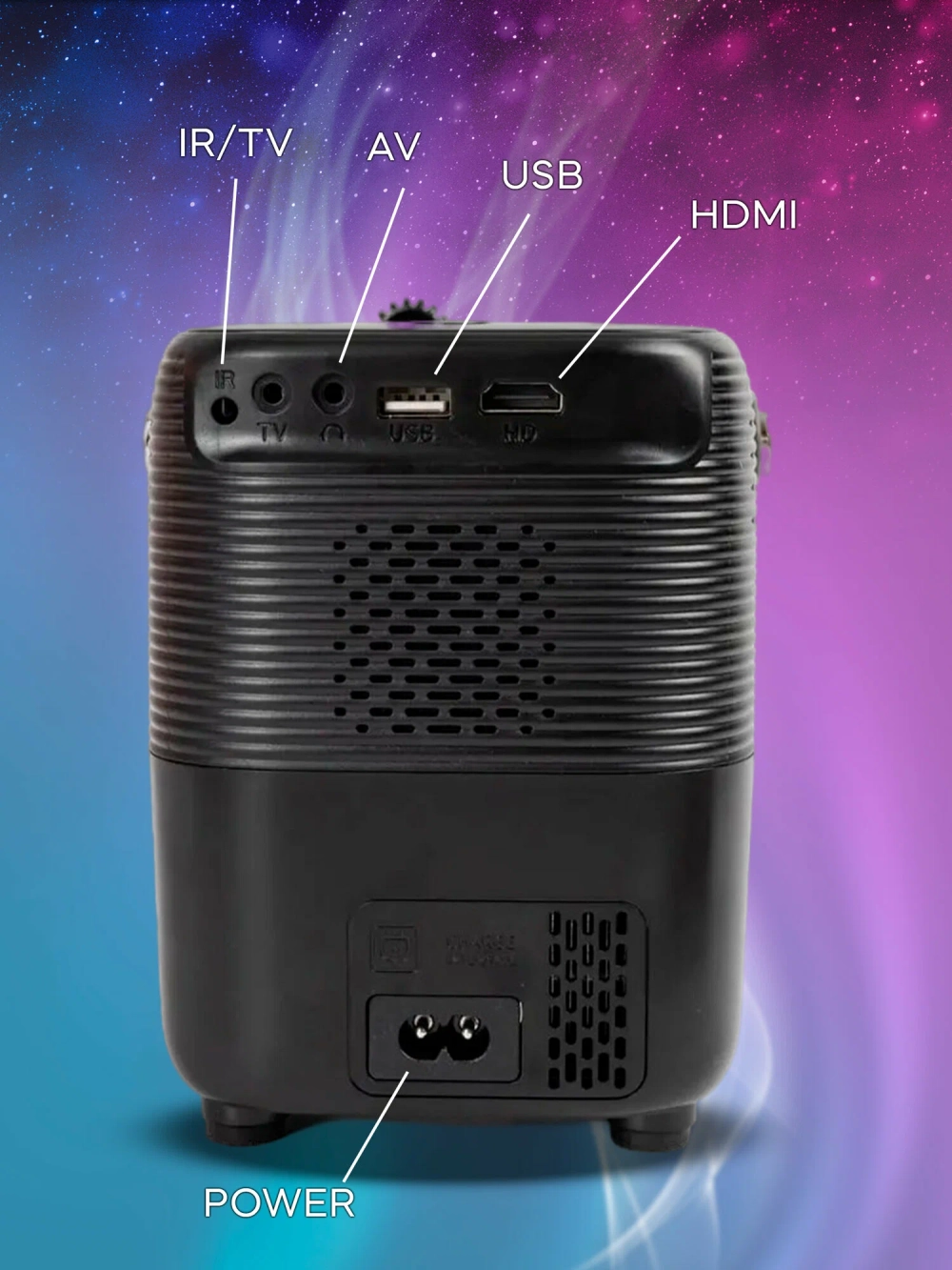 Портативный проектор мини для домашнего кинотеатра Umiio Q1, с пультом управления, Full HD, черный