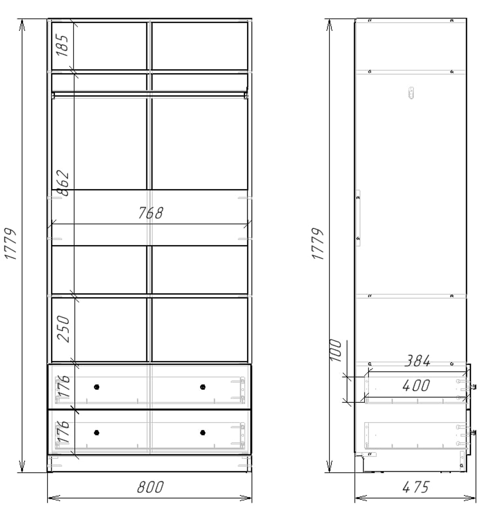 Шкаф МАМА "Девочки", Белый