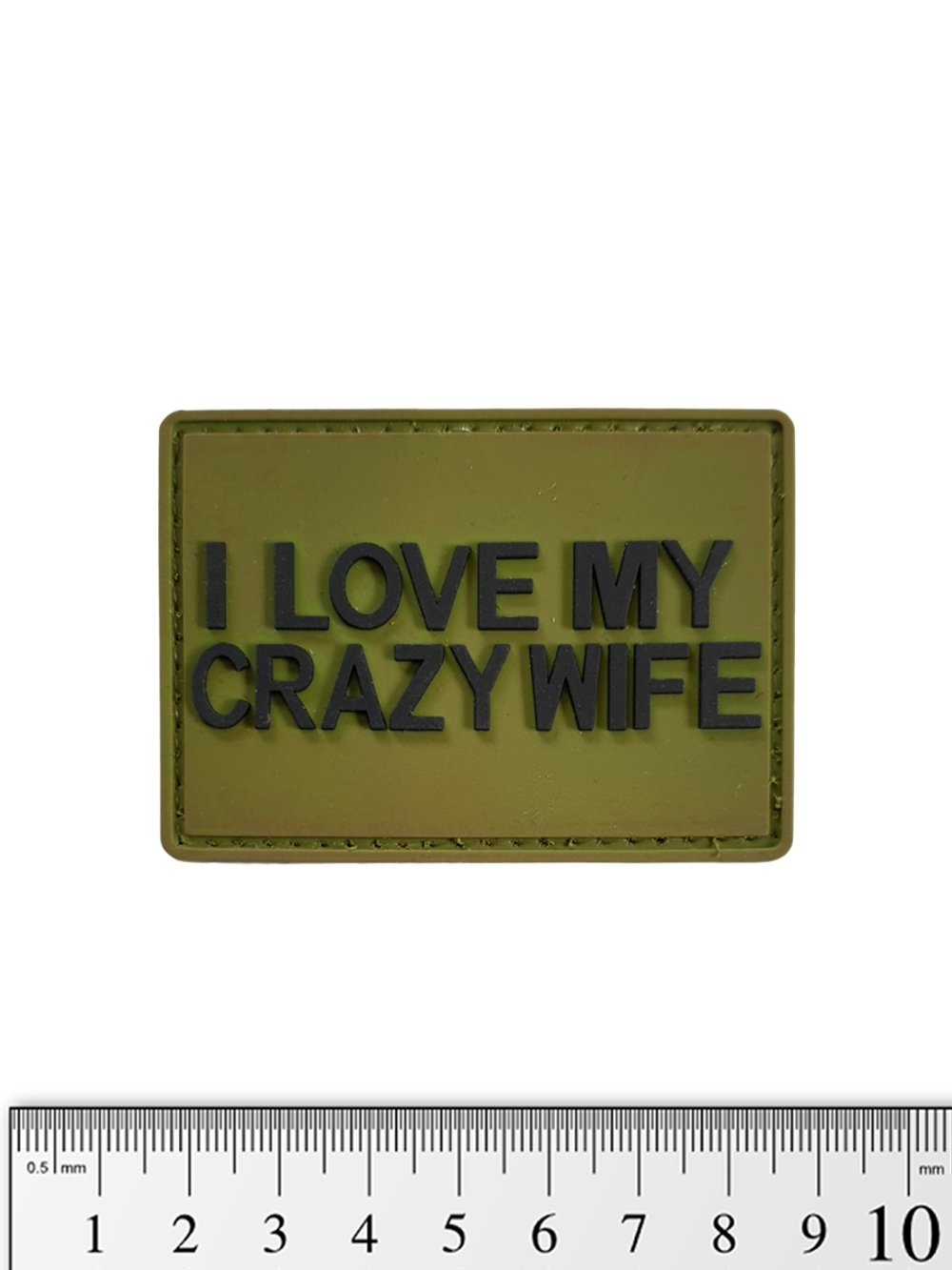 Шеврон I Love My Crazy Wife PVC. Олива