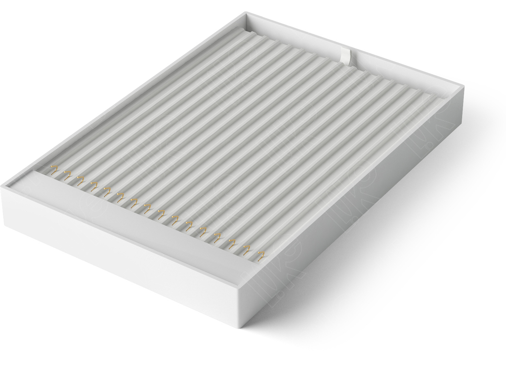 Планшет акриловый/для 16 цепей/вертикальный/крючки/бороздки/ножка/ф.№5/планка/213*315*35 мм.