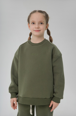 Свитшот с начёсом в стиле oversize Хвоя