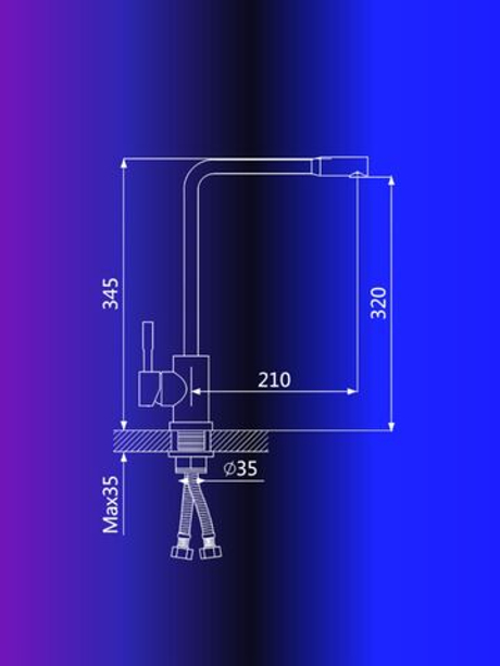 Смеситель для кухни Oute T40313B-2, Сатин
