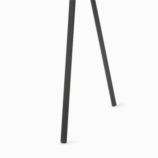 Обеденный стул Gloster металлический черный каркас, серая ткань и спинка из дерева